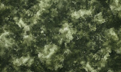 Abstract textured background with mottled shades of olive green and darker greens creating a cloudy, marbled effect