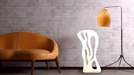 Abstract Orange Curves