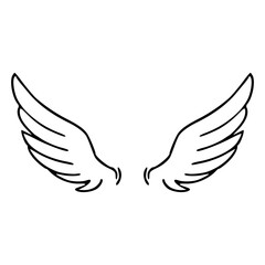 minimalist angel wings drawing