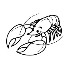 cute cartoon lobster illustration