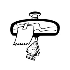 car rearview mirror with air freshener