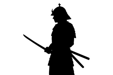 Silhouette of a Samurai Warrior with Sword