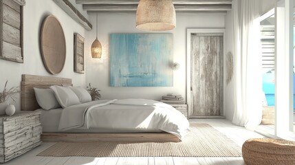 Coastal Bedroom Decor, Ocean View, Modern Interior Design
