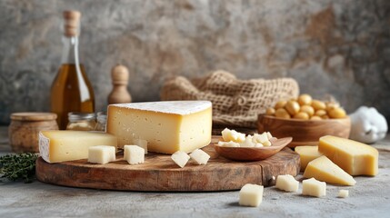 Gourmet Cheese Board Still Life: Rustic Food Photography