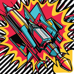 Obraz premium Rocket flies into space.eps