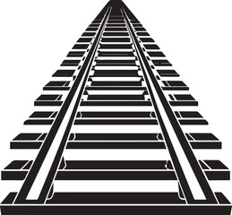Fototapeta premium train tracks silhouette vector, train tracks vector illustration, logo vector