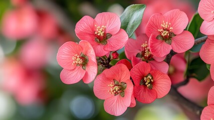 Obraz premium Close-up of vibrant coral blossoms