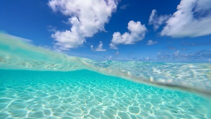 Obraz premium Stunning Wave Crest with Tropical Ocean and Sky View