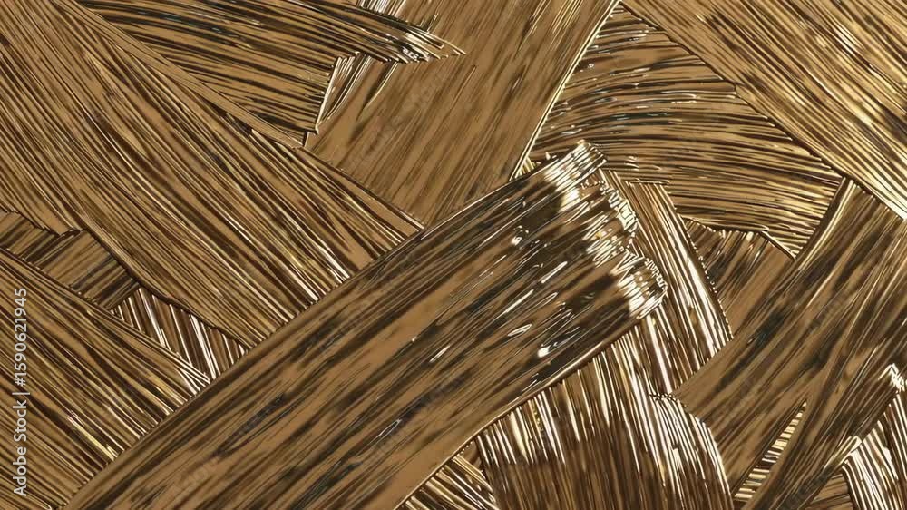Wall mural abstract metallic weaving pattern with golden textures and luminous movement