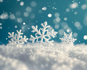 Christmas winter holiday design with blue background and frozen star snowflake decoration pattern