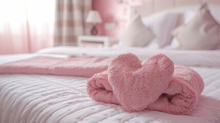 Heart Shaped Towel on Bed