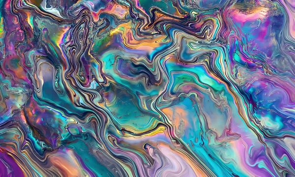 Abstract Colorful Swirls and Textures Create a Dynamic Visual Experience in Modern Art