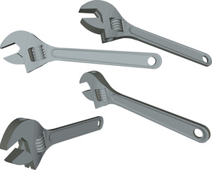 vector illustration silhouette sketch design workshop tool wrench for opening bolts