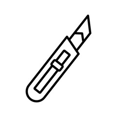 caterpillar knife icon white on background