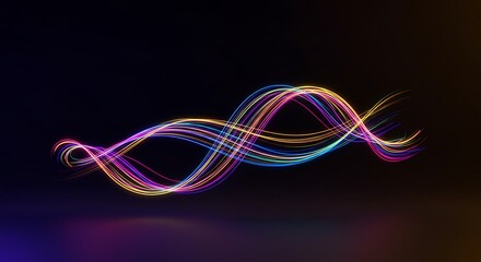 Dynamic Light Trails A Vibrant and Energetic Abstract Swirl Against a Gradient Background