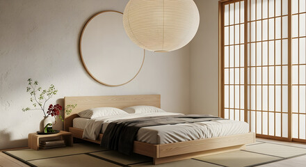 Serene Japandi Bedroom Interior Design