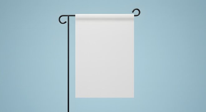 Blank Garden Flag Mockup on Blue Background