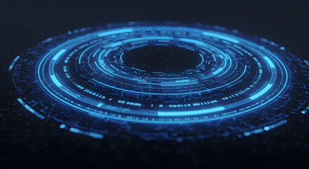 Fototapeta premium Glowing Blue Futuristic HUD Interface