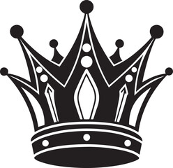 black crown silhouette vector, crown icon, crown vector illustration black and white