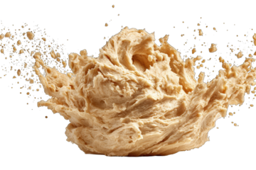 Creamy confectionery in a dynamic splash