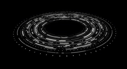 Futuristic HUD Element: Circular Technology Interface