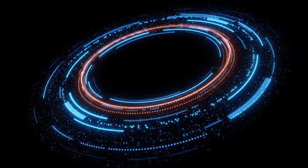 Circular Tech Interface: Glowing UI Element