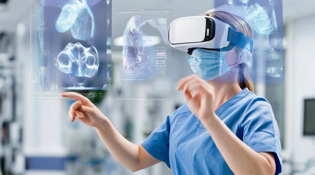 Healthcare Worker Using Virtual Reality Technology