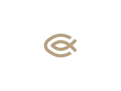 Letter C fish or C Ichthys logo concept vector icon