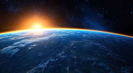 Obraz premium Earth rising, sunlit horizon (1)