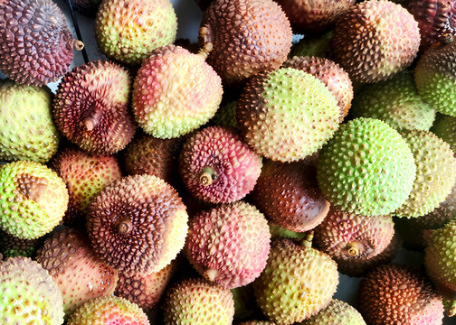 Leci (bahasa) or Lychee (Litchi chinensis) is a tropical fruit from the soapberry family, native to southern China and widely cultivated in Southeast Asia