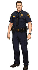 Police Officer Cartoon No Background Vector 