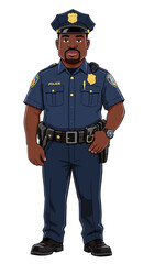 Police Officer Cartoon No Background Vector 