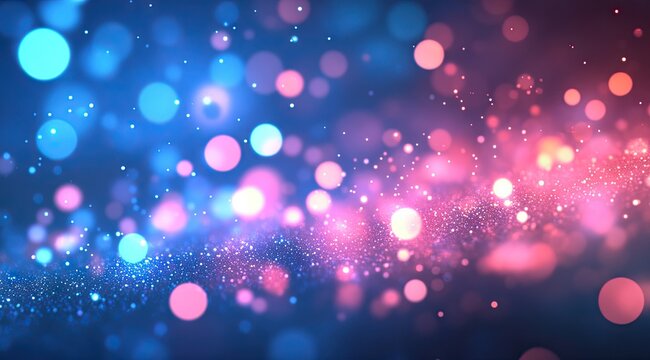 Blurry lights, blue and pink bokeh