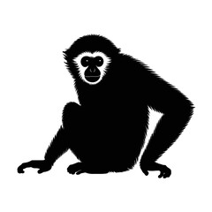 Fototapeta premium Orangutan Sitting Silhouette primate animal