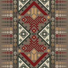 Geometric Ethnic Textile Seamless Decorative Ornament