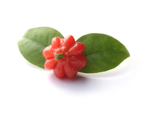 Pitanga fruit on a white background