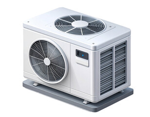 Fototapeta premium Isometric Illustration of White Air Conditioner Unit on Transparent Background