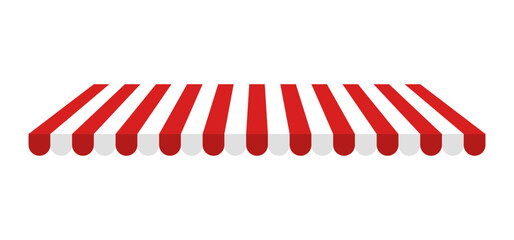 Red White Store Canopy – Shop Awning Vector Illustration