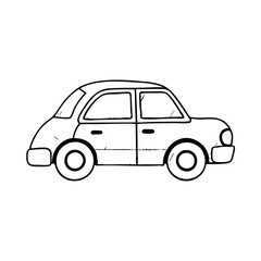 Fototapeta premium Chalk style illustration of a side view of a simple car 