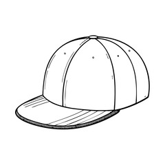 Outline of a baseball cap in chalk style illustration  