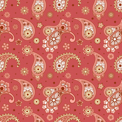 Hand drawn paisley, Persian, traditional, ethnic, boho,  seamless pattern vector illustration design.