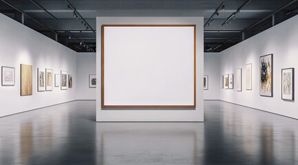 Empty art gallery wall mock-up