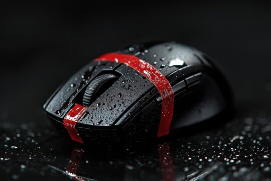 In office setting, person secretly places tape on bottom of coworker's optical mouse affected coworker struggles use mouse, creating humorous situation