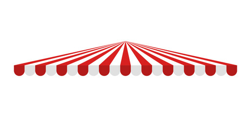 Perspective Red White Canopy – Tent Awning Vector for Market or Carnival Design