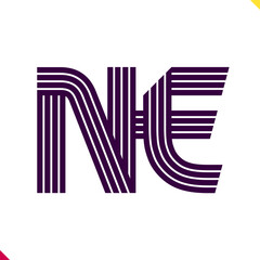 Parallel line monogram initial logo, combination of letter N and E. Best for branding, company and corporation name abbreviation. personal and commercial purpose.
