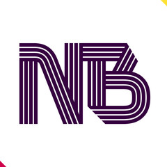 Parallel line monogram initial logo, combination of letter N and B. Best for branding, company and corporation name abbreviation. personal and commercial purpose.