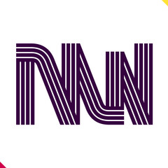 Parallel line monogram initial logo, combination of letter N and W. Best for branding, company and corporation name abbreviation. personal and commercial purpose.
