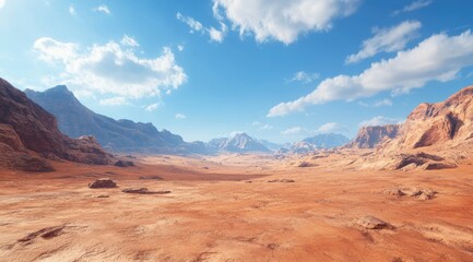 Naklejka premium Desert mountains under a vibrant sky