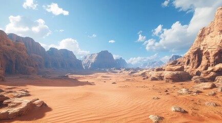 Naklejka premium Sun-drenched desert canyon vista