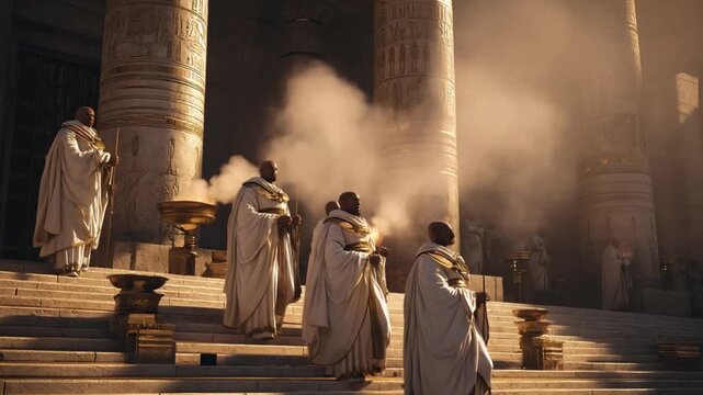 Priests Of Ra Performing sunrise ritual 4K Video
